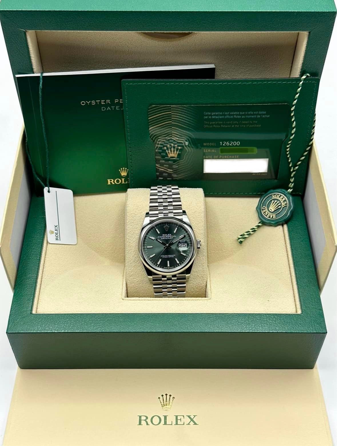 NEW 2025 Rolex Datejust 36mm 126200 Jubilee Mint Green Dial