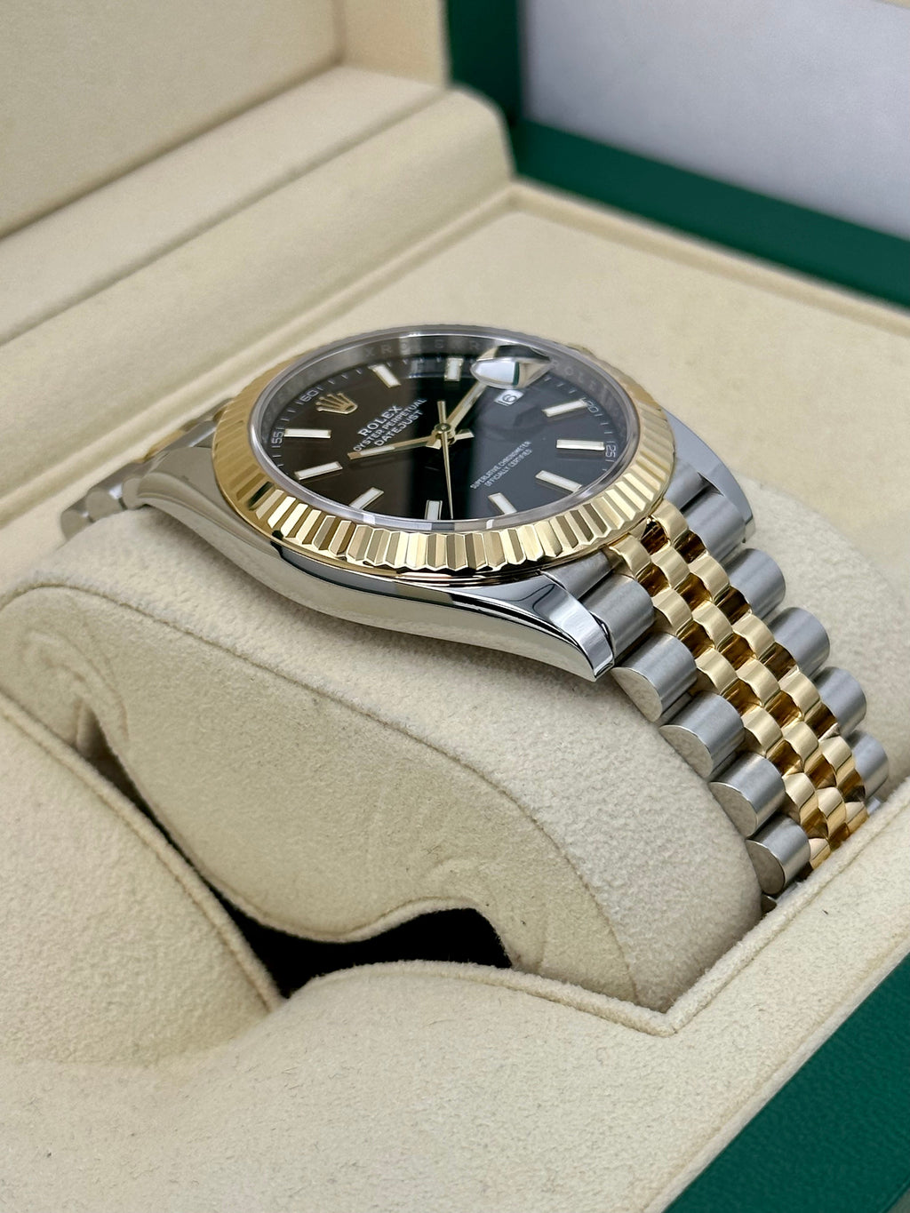 2023 Rolex Datejust 41mm 126333 Two-Tone Jubilee Black Stick Dial