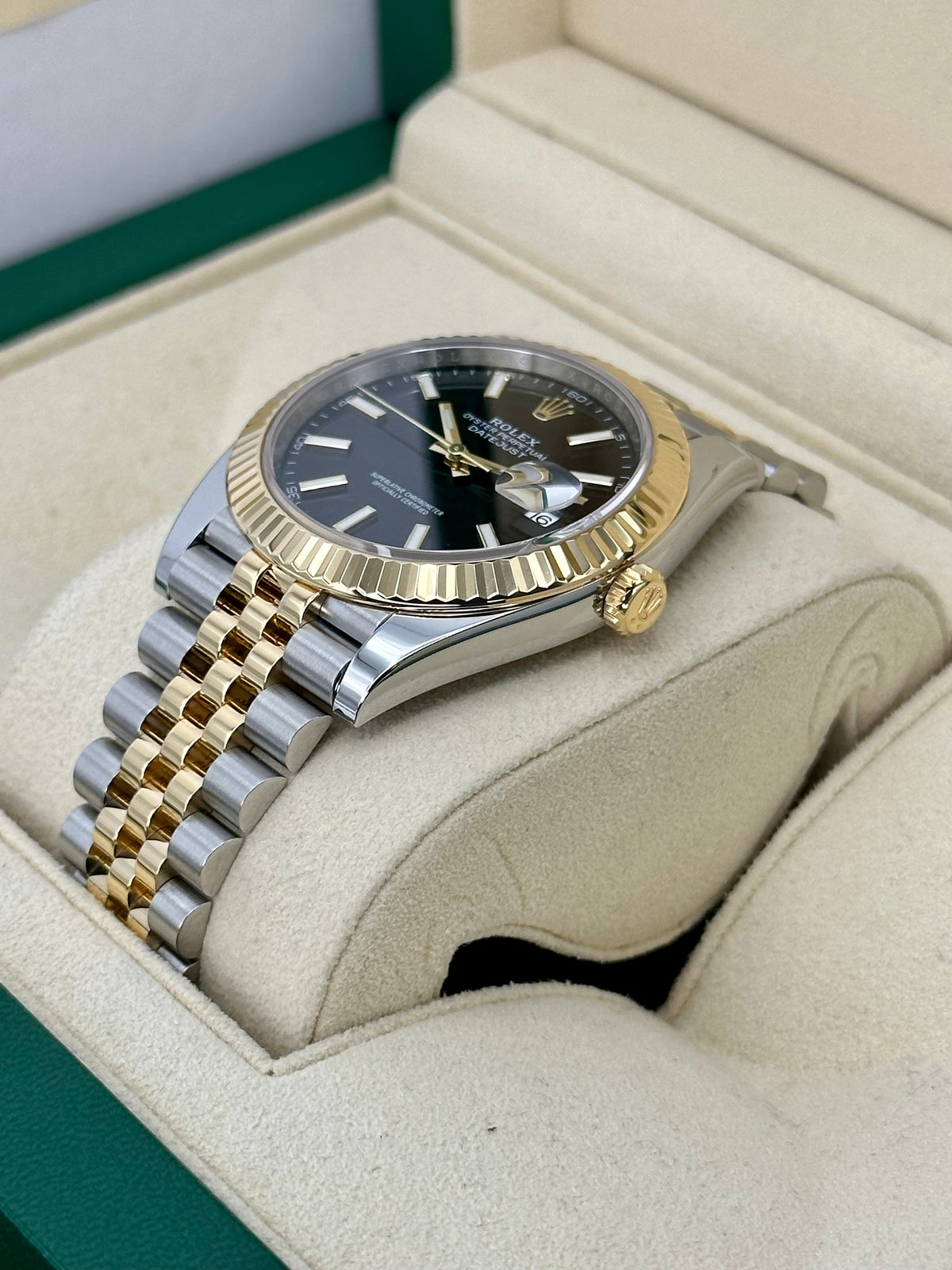 2023 Rolex Datejust 41mm 126333 Two-Tone Jubilee Black Stick Dial