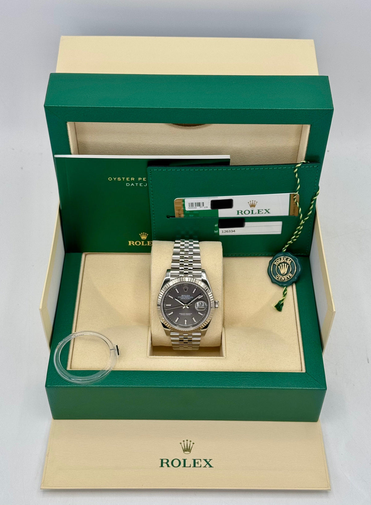 2017 Rolex Datejust 41mm 126334 Stainless Steel Jubilee Rhodium Dial