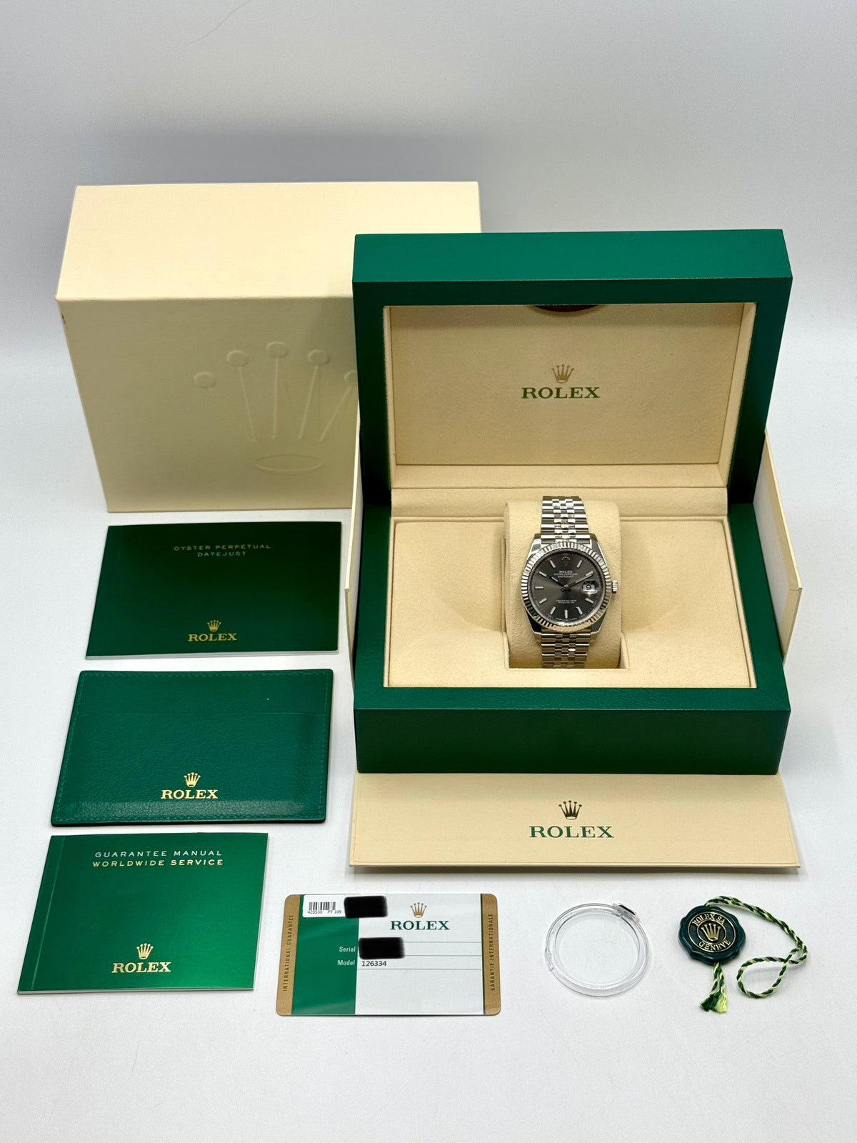 2017 Rolex Datejust 41mm 126334 Stainless Steel Jubilee Rhodium Dial