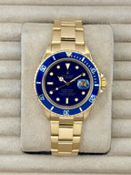 1987 Rolex Submariner "Bluesy" 40mm 16808 Yellow Gold Blue Dial