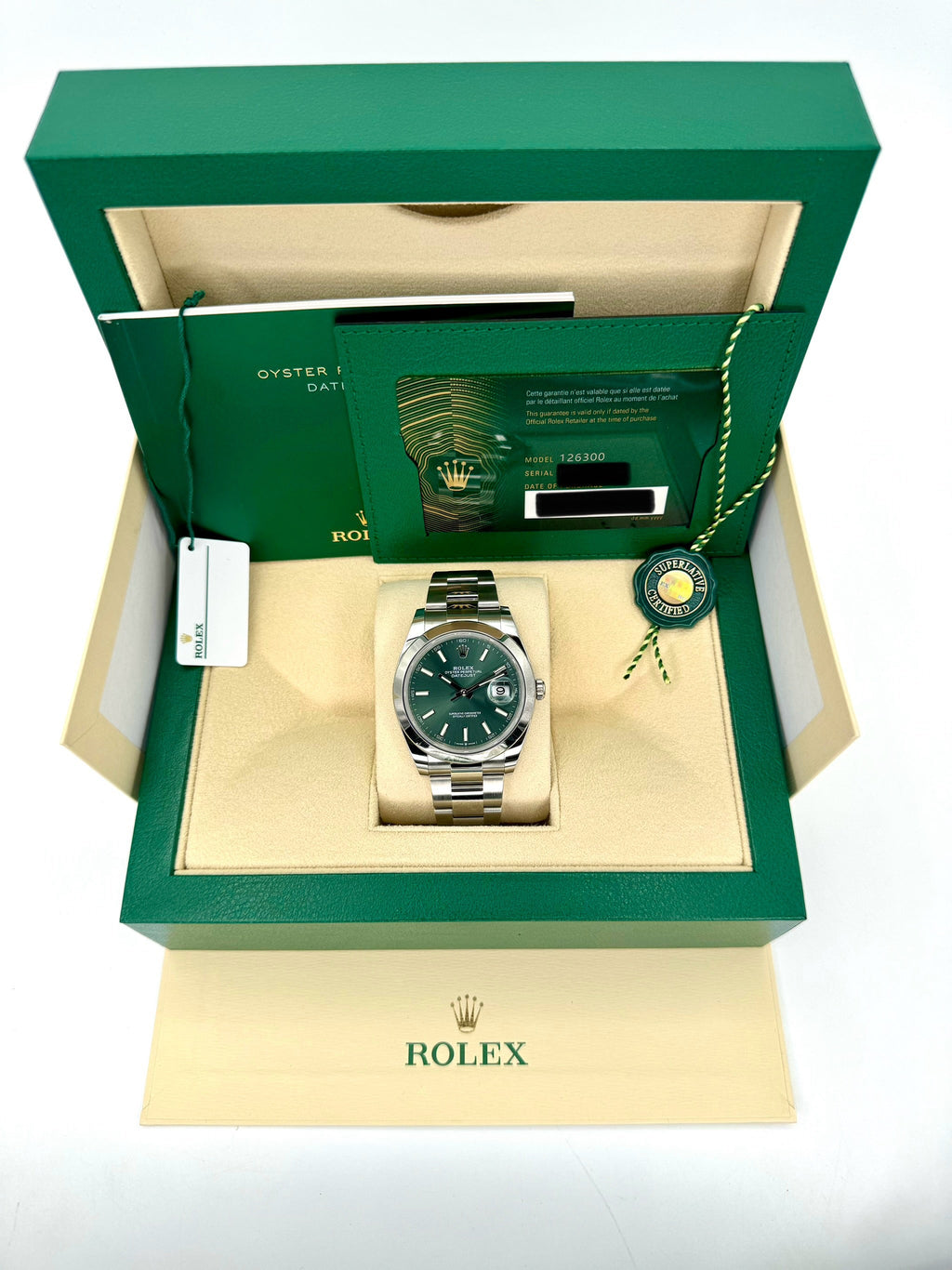 NEW 2023 Rolex Datejust 41mm 126300 Oyster Green Dial