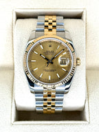 Rolex Datejust 36mm 116233 Two-Tone Jubilee Champagne Stick Dial