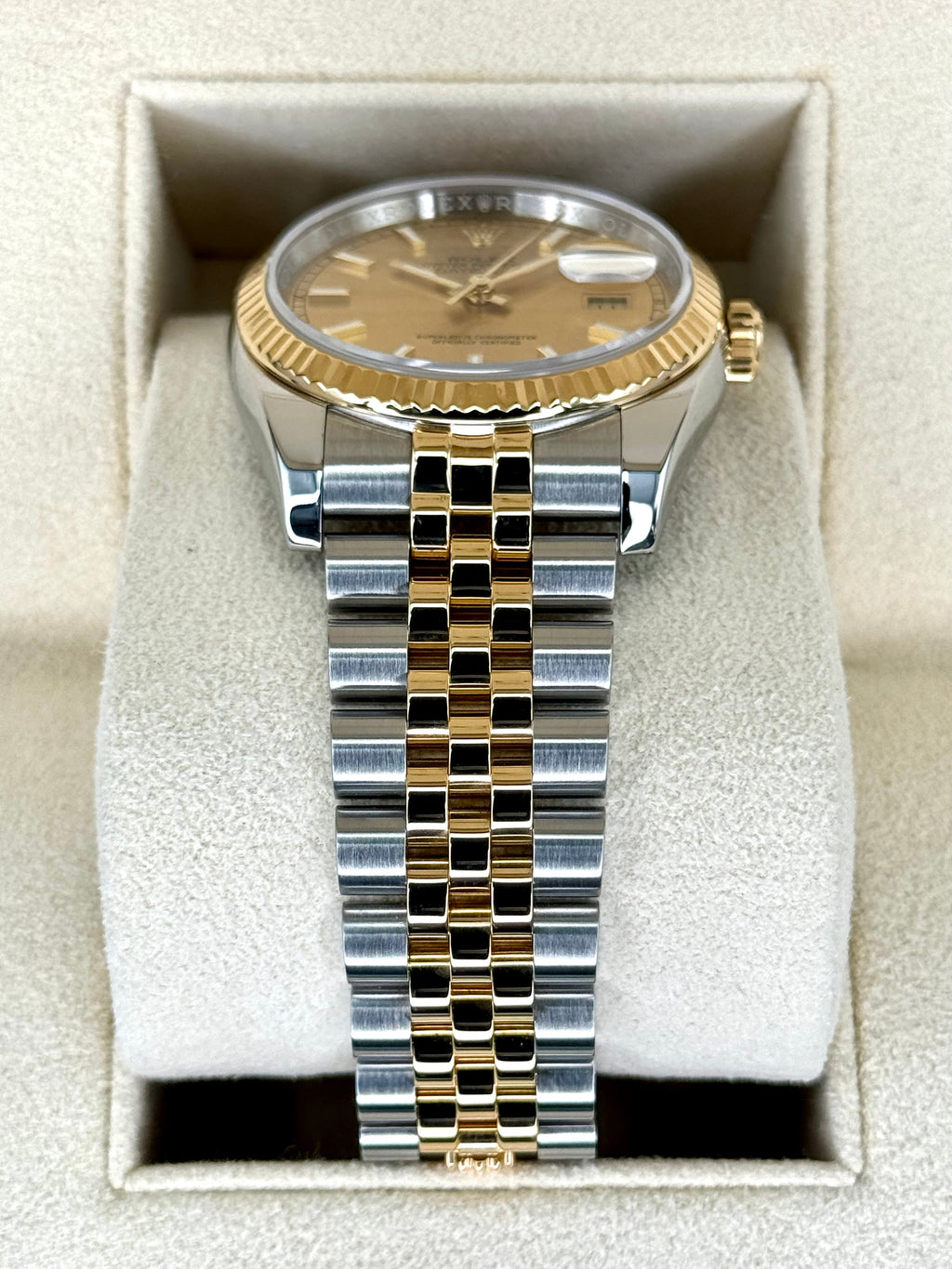 Rolex Datejust 36mm 116233 Two-Tone Jubilee Champagne Stick Dial
