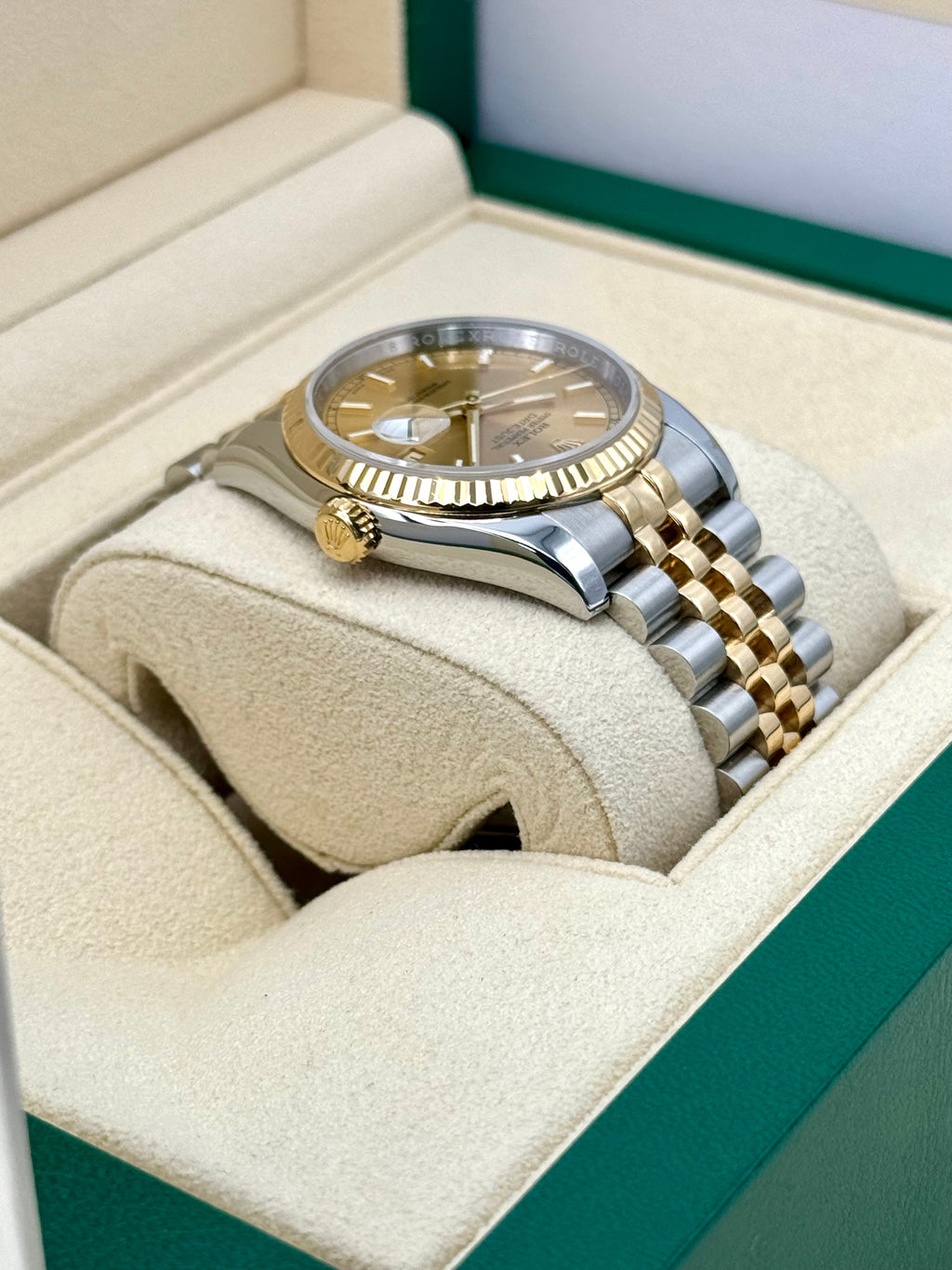 Rolex Datejust 36mm 116233 Two-Tone Jubilee Champagne Stick Dial