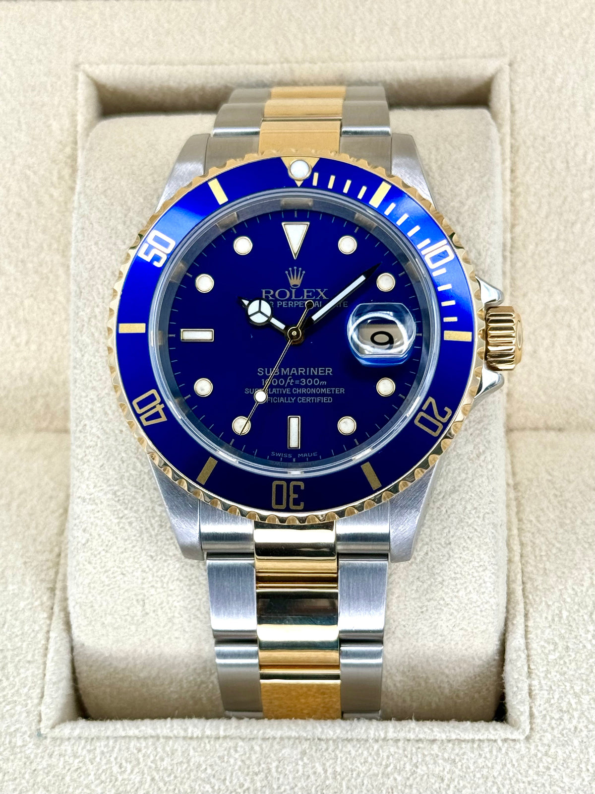 2003 Rolex Submariner "Bluesy" 40mm 16613 Two-Tone Blue Dial