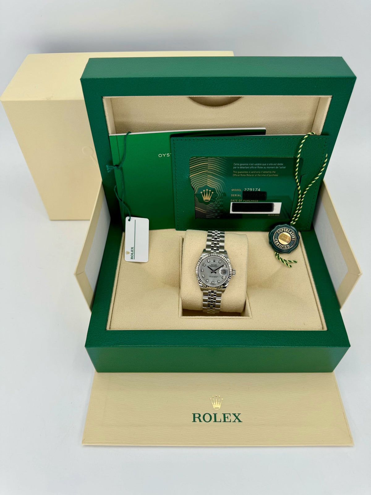NEW 2025 Rolex Lady Datejust 28mm 279174 Jubilee MOP Diamond Dial