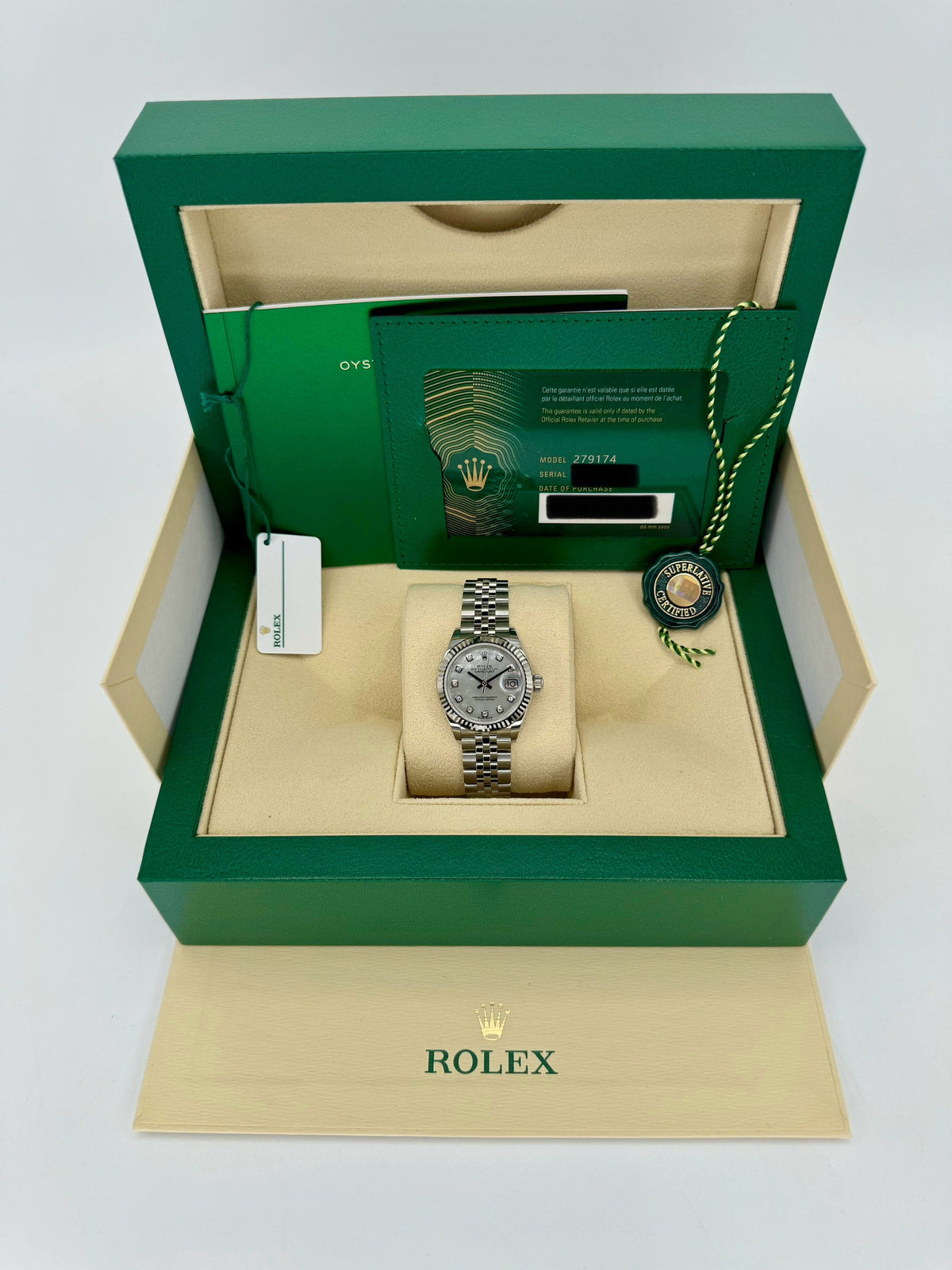 NEW 2025 Rolex Lady Datejust 28mm 279174 Jubilee MOP Diamond Dial