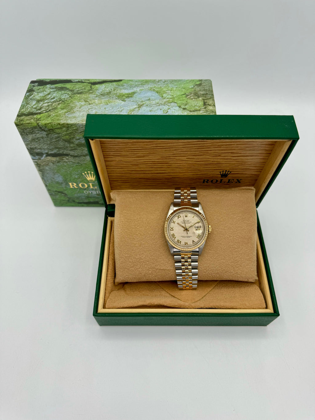 Rolex Datejust 36mm 16233 Two-Tone Jubilee Roman Numeral Pyramid Dial