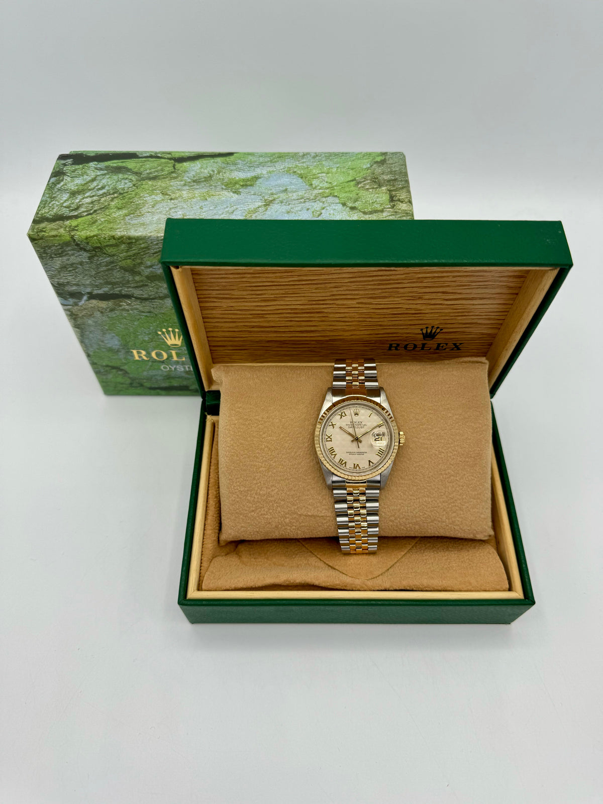 Rolex Datejust 36mm 16233 Two-Tone Jubilee Roman Numeral Pyramid Dial