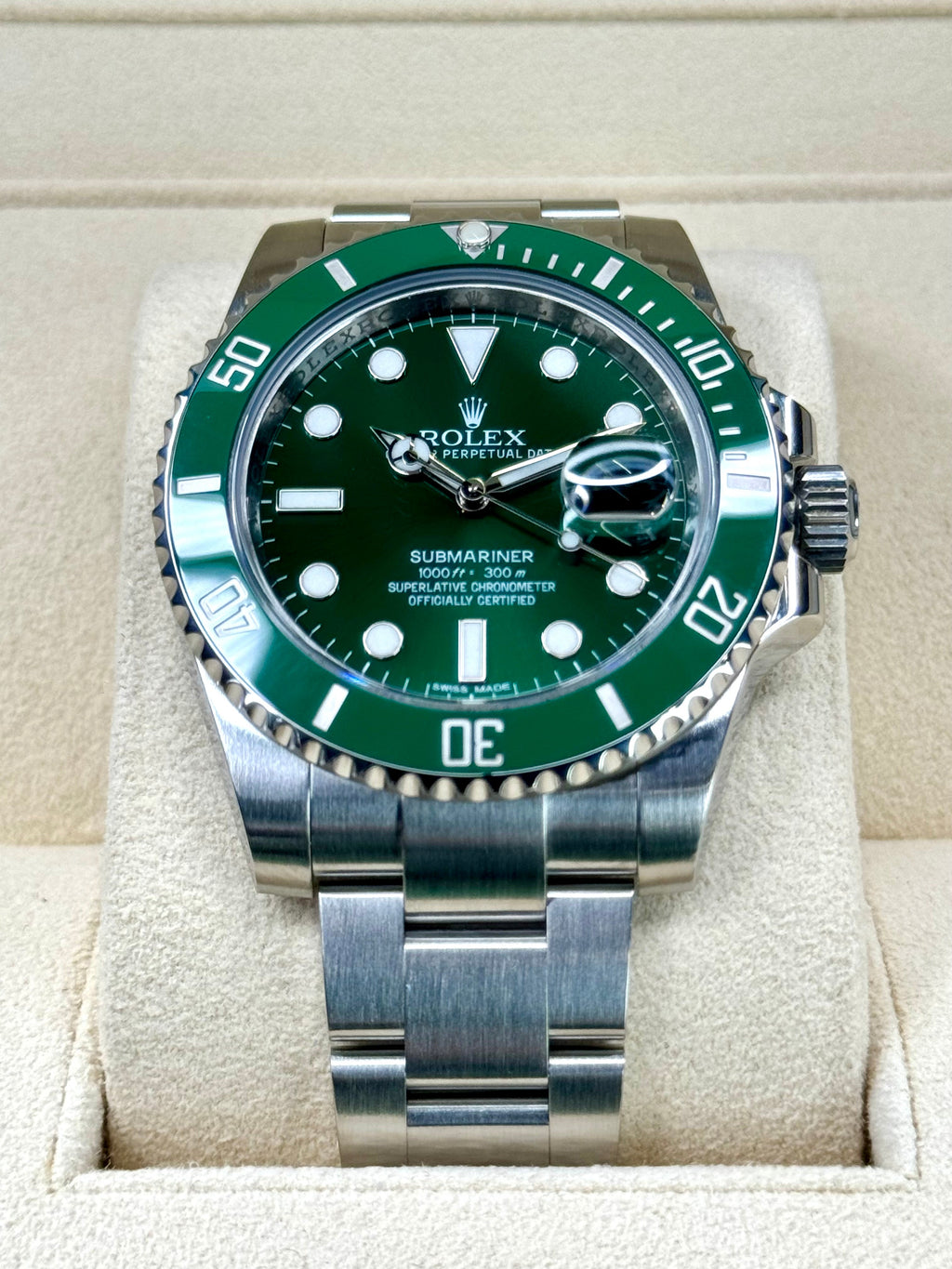 2015 Rolex Submariner "Hulk" 40mm 116610LV Green Dial