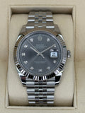 2023 Rolex Datejust 41mm 126334 Steel Jubilee Grey 10 Diamond Dial