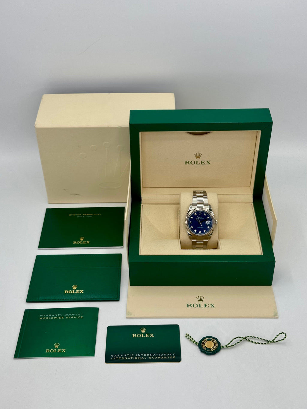 2021 Rolex Datejust 41mm 126334 Stainless Steel Oyster Blue Diamond Dial