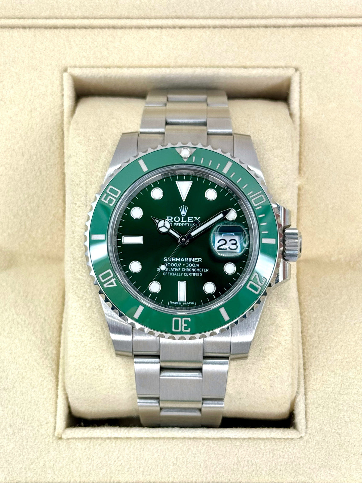 2019 Rolex Submariner “Hulk” 40mm 116610LV Green Dial