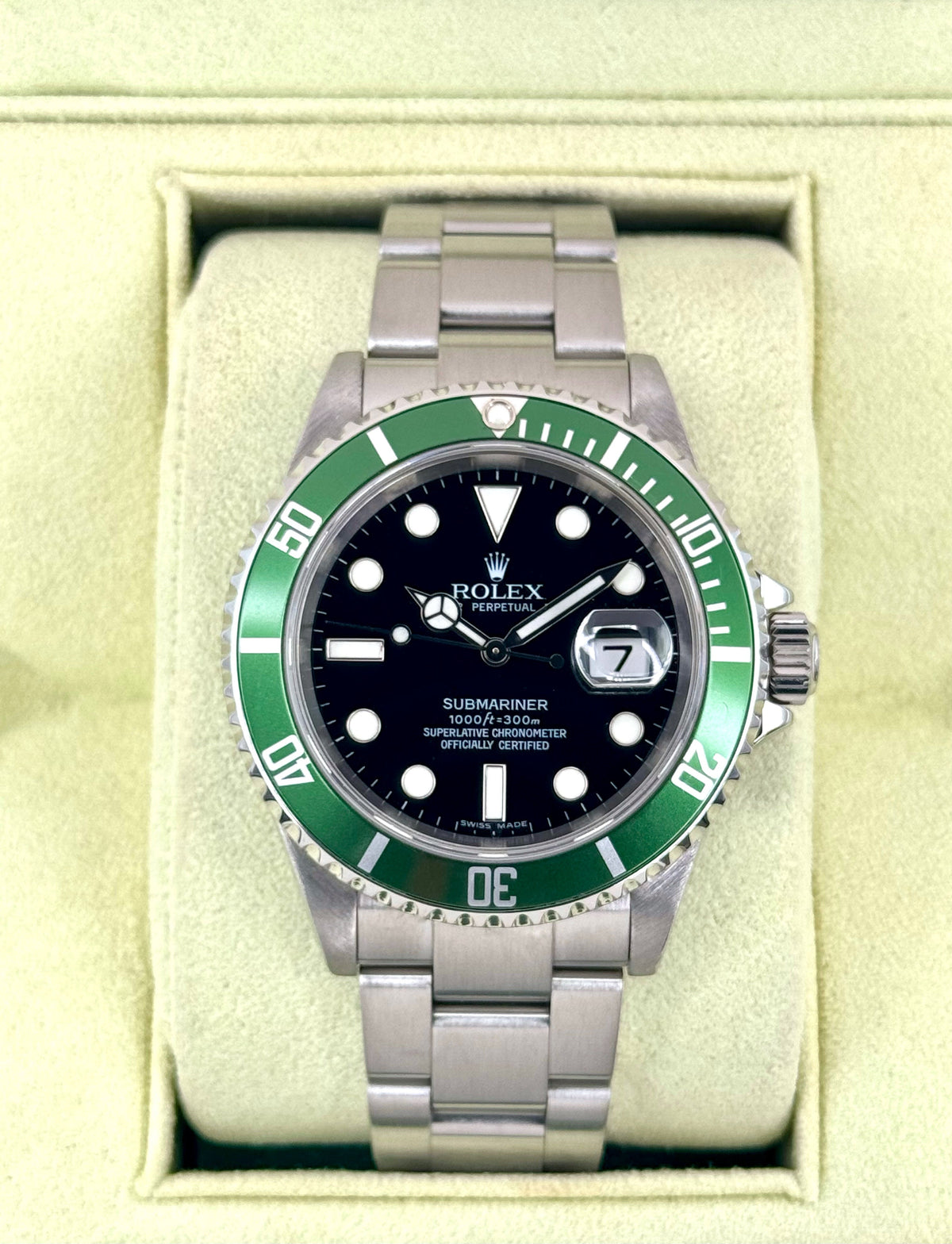 2007 Rolex Submariner "Kermit" 40mm 16610LV Stainless Steel Black Dial