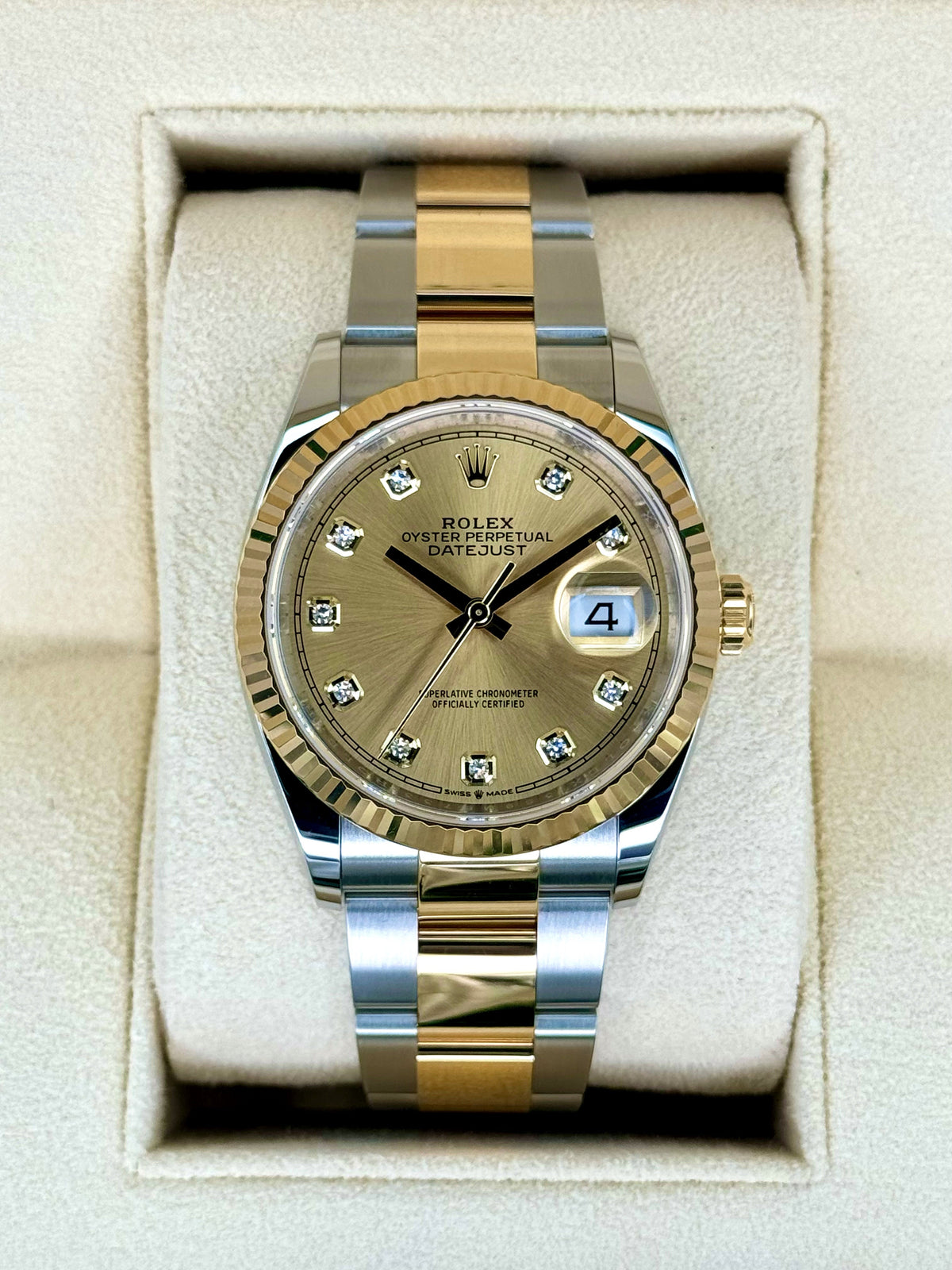 NEW 2025 Rolex Datejust 36mm 126233 Two-Tone Champagne Diamond Dial