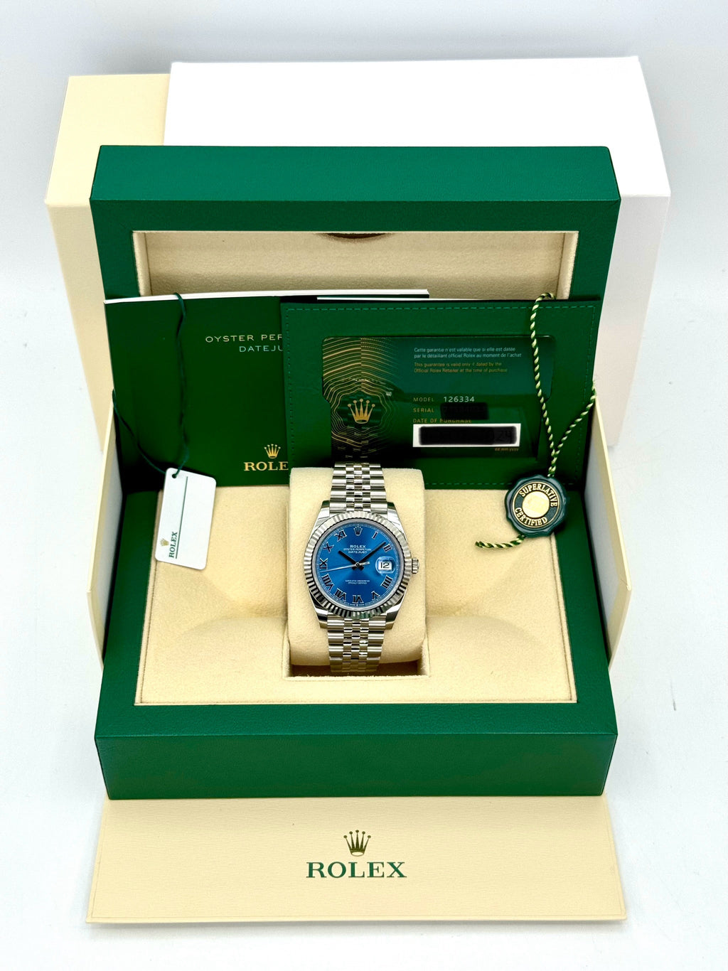 NEW 2025 Rolex Datejust 41mm 126334 Stainless Steel Jubilee Azzurro Blue Dial