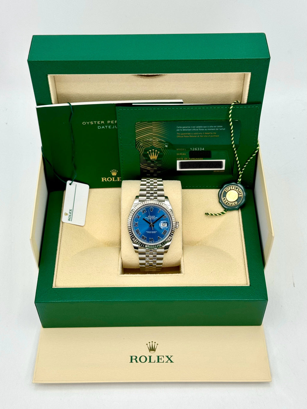 NEW 2025 Rolex Datejust 41mm 126334 Stainless Steel Jubilee Azzurro Blue Dial