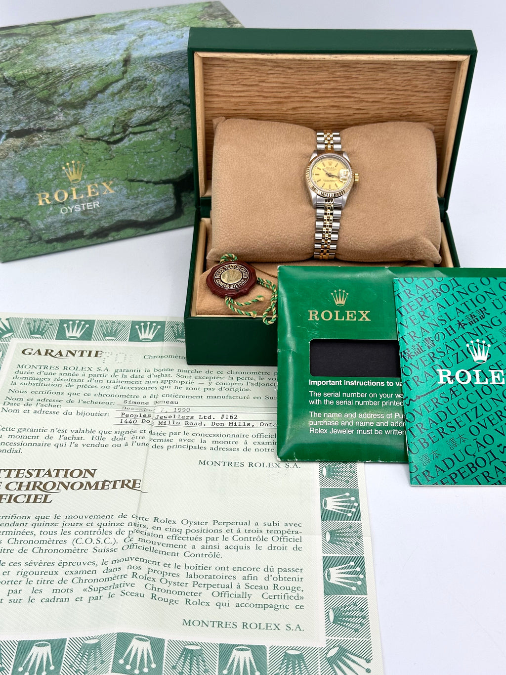 1990 Rolex Lady Datejust 26mm 69173 Two-Tone Jubilee Champagne Dial