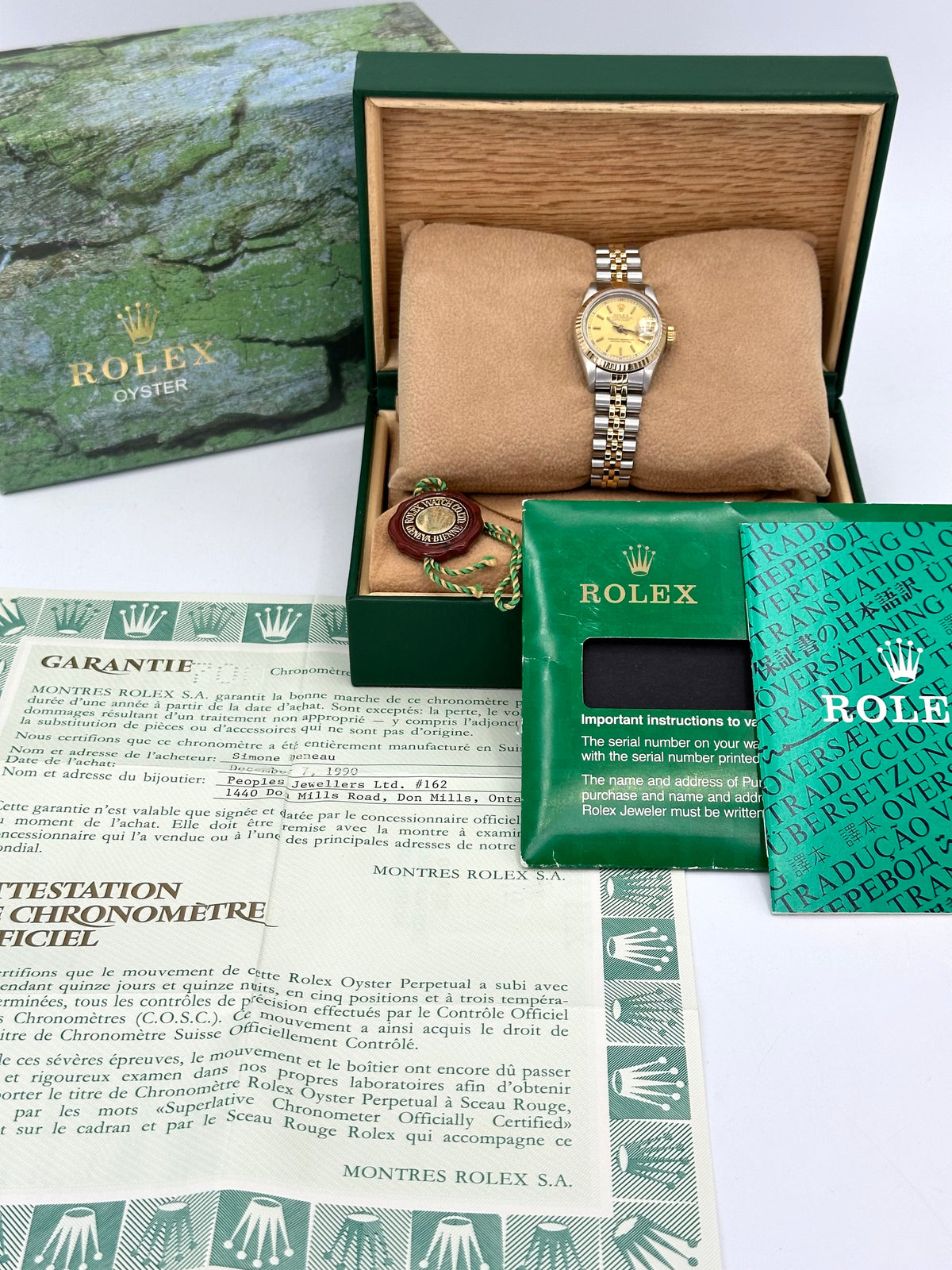 1990 Rolex Lady Datejust 26mm 69173 Two-Tone Jubilee Champagne Dial