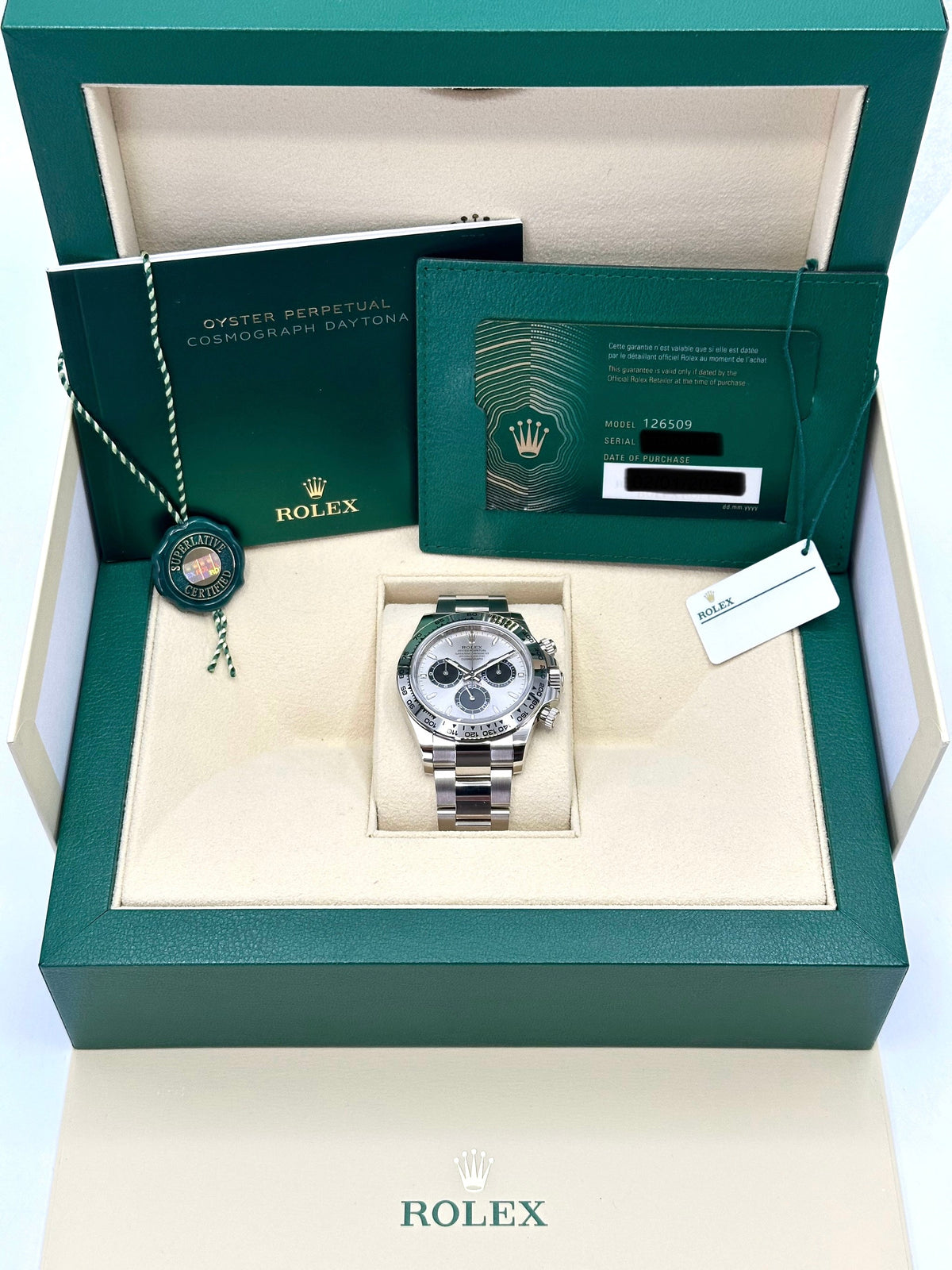 NEW 2025 Rolex Daytona 40mm 126509 White Gold Silver Ghost Dial
