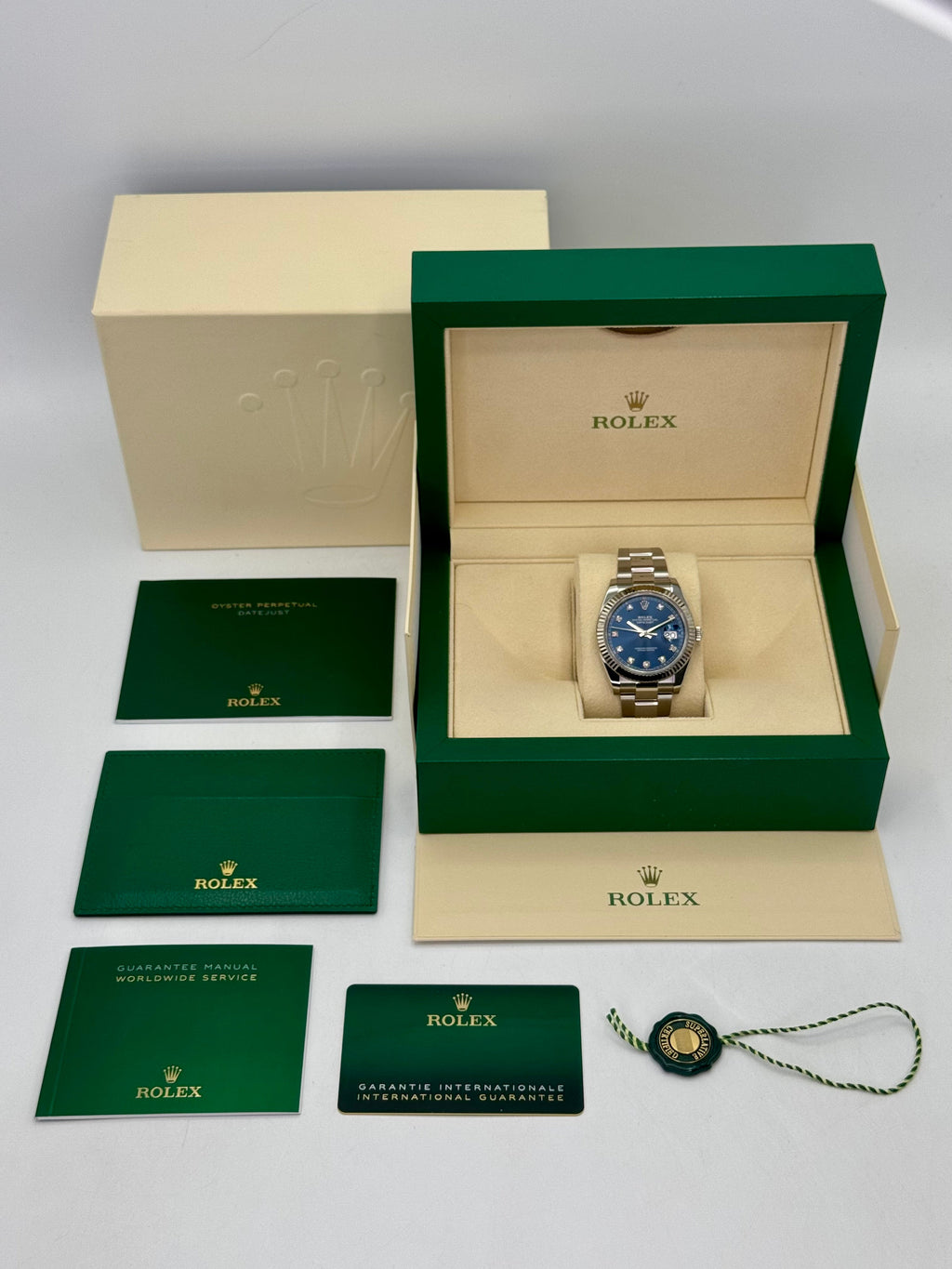 2024 Rolex Datejust 41mm 126334 Stainless Steel Oyster Blue Diamond Dial
