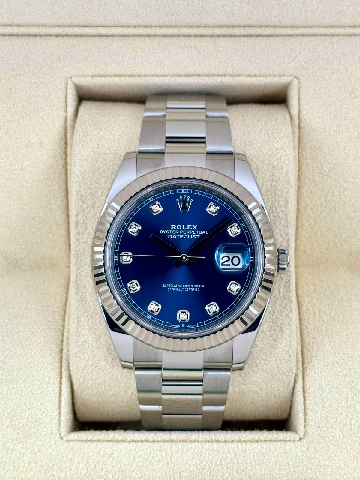 2024 Rolex Datejust 41mm 126334 Stainless Steel Oyster Blue Diamond Dial