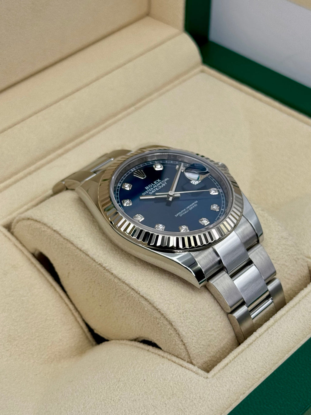 2024 Rolex Datejust 41mm 126334 Stainless Steel Oyster Blue Diamond Dial