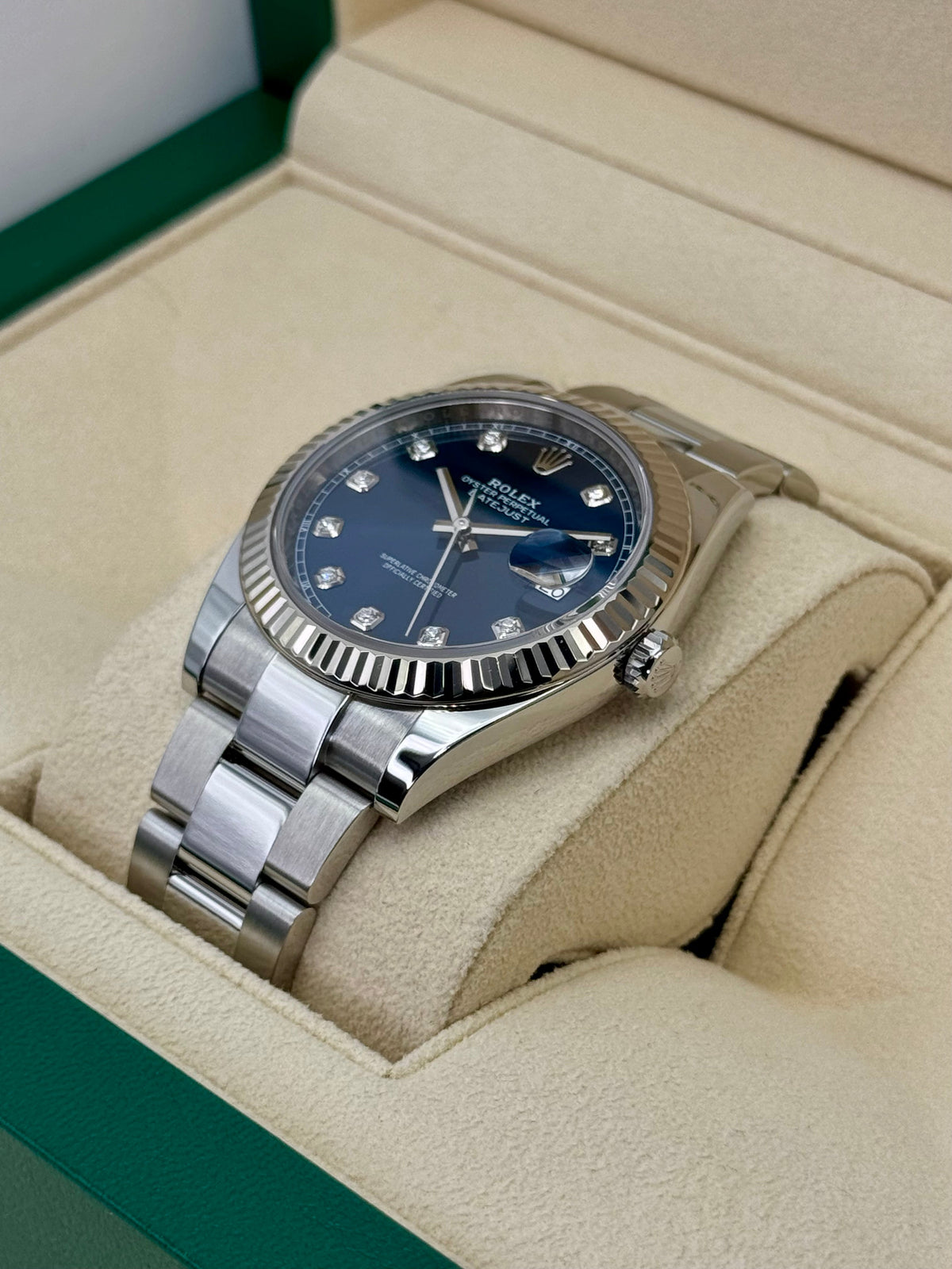 2024 Rolex Datejust 41mm 126334 Stainless Steel Oyster Blue Diamond Dial