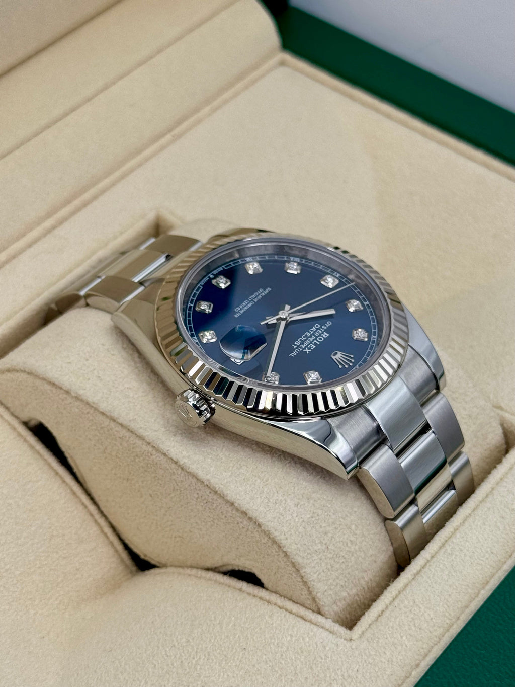 2024 Rolex Datejust 41mm 126334 Stainless Steel Oyster Blue Diamond Dial