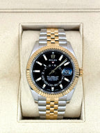 2022 Rolex Sky-Dweller 42mm 326933 Two-Tone Jubilee Black Dial