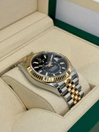 2022 Rolex Sky-Dweller 42mm 326933 Two-Tone Jubilee Black Dial