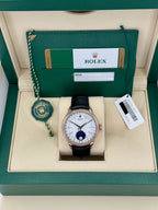 2019 Rolex Cellini Moonphase 39mm 50535 Rose Gold White Dial