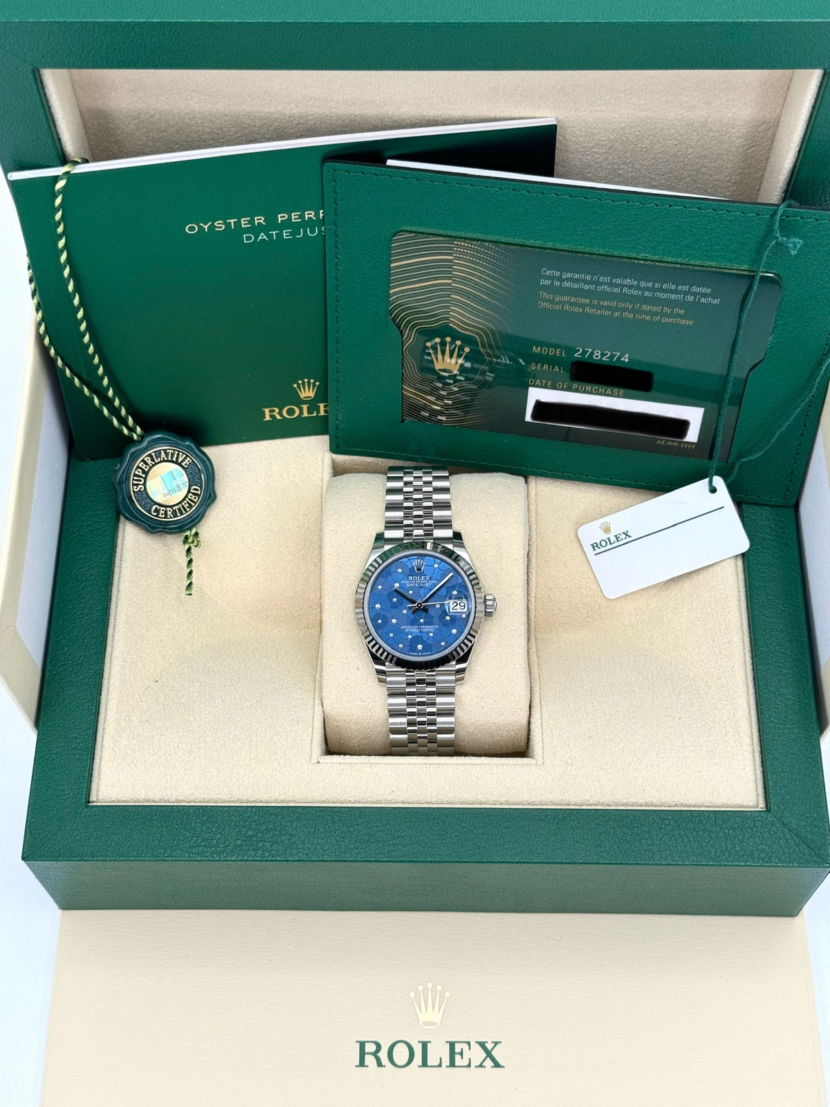 NEW 2025 Rolex Datejust 31mm 278274 Stainless Steel Jubilee Floral Dial