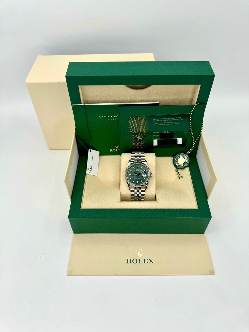 NEW 2025 Rolex Datejust 36mm 126234 Jubilee Green Dial