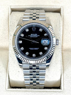 2020 Rolex Datejust 41mm 126334 Stainless Steel Jubilee Black Diamond Dial