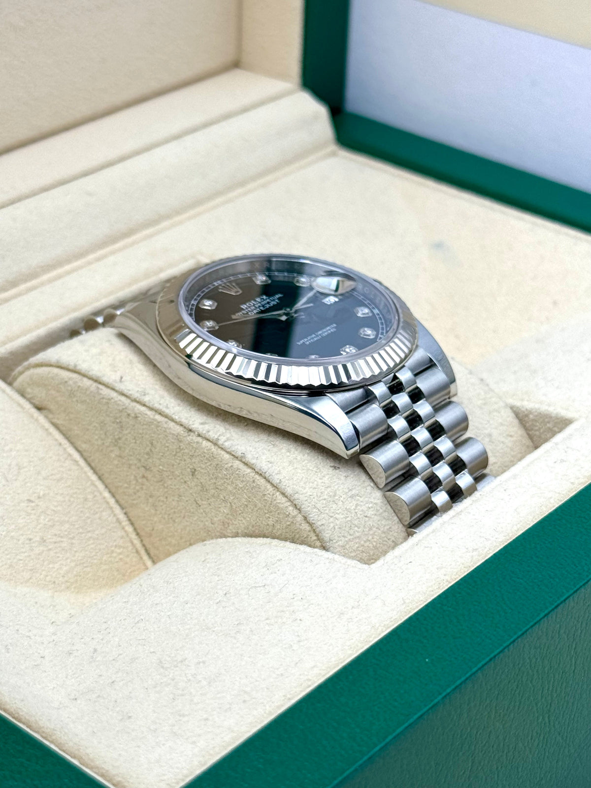 2020 Rolex Datejust 41mm 126334 Stainless Steel Jubilee Black Diamond Dial