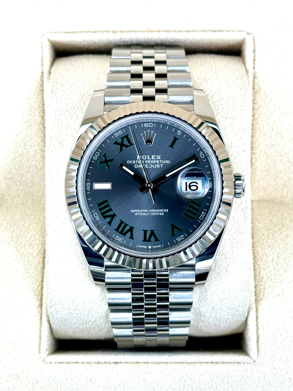 NEW 2023 Rolex Datejust 41mm 126334 Stainless Steel Jubilee Wimbledon Dial