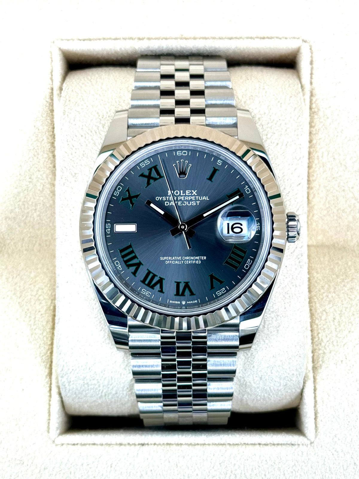 NEW 2023 Rolex Datejust 41mm 126334 Stainless Steel Jubilee Wimbledon Dial
