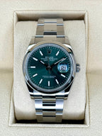 NEW 2023 Rolex Datejust 36mm 126200 Mint Green Dial