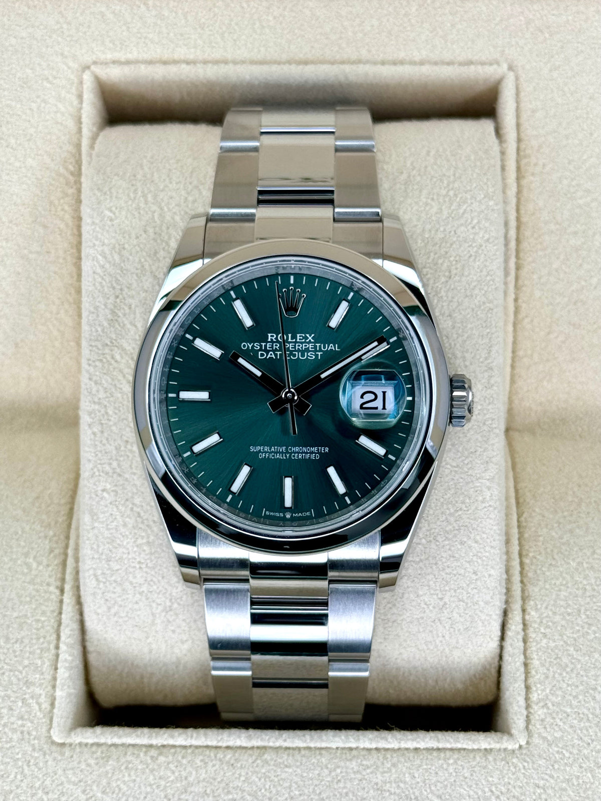 NEW 2023 Rolex Datejust 36mm 126200 Mint Green Dial