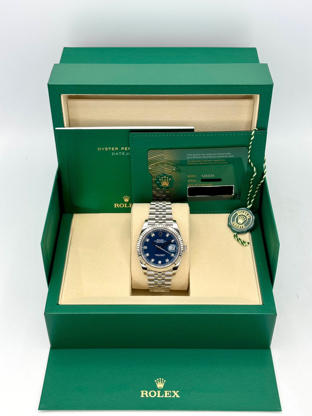 NEW 2026 Rolex Datejust 41mm 126334 Stainless Steel Jubilee Blue Diamond Dial