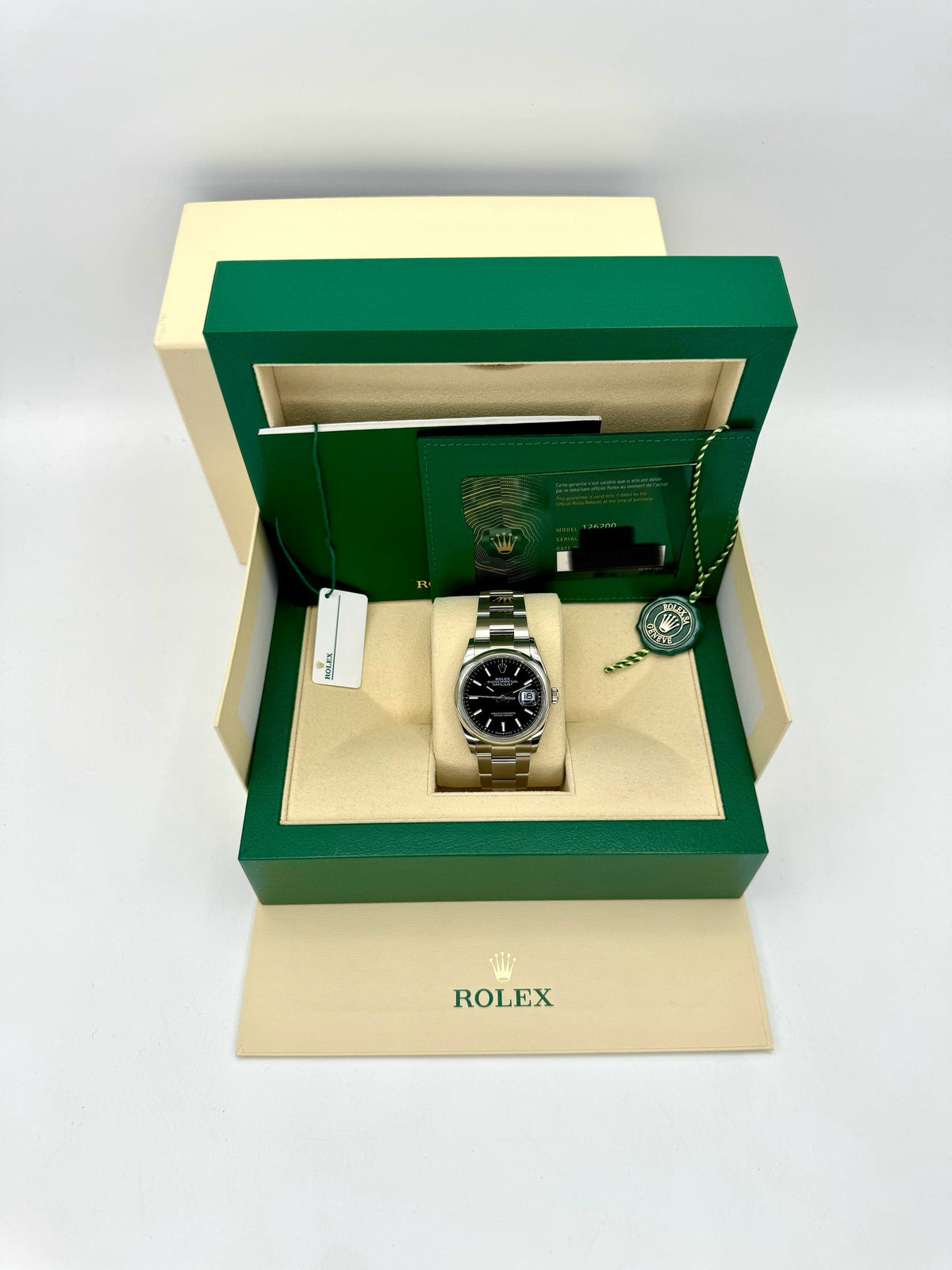 2022 Rolex Datejust 36mm 126200 Stainless Steel Oyster Black Dial