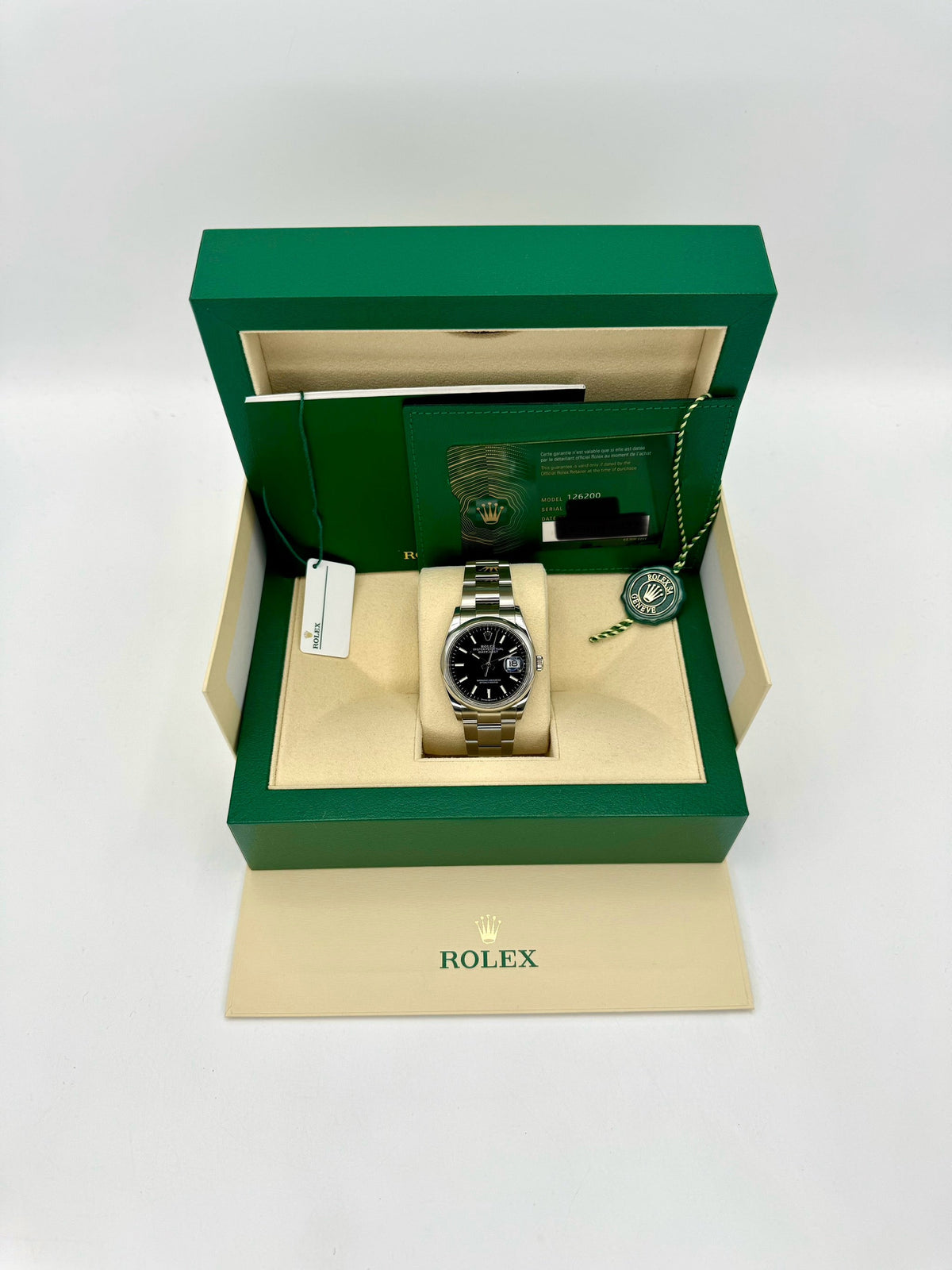 2022 Rolex Datejust 36mm 126200 Stainless Steel Oyster Black Dial