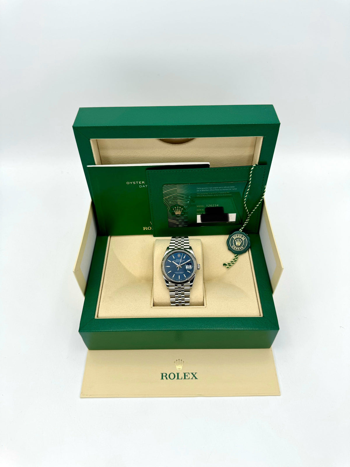 2020 Rolex Datejust 36mm 126234 Stainless Steel Jubilee Blue Dial