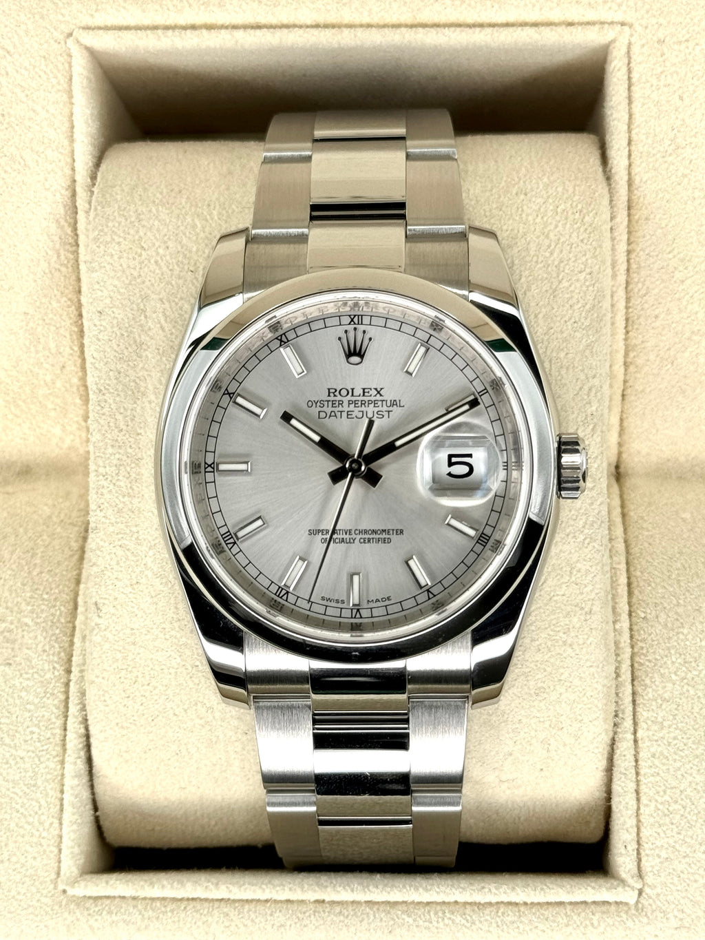 2016 Rolex Datejust 36mm 116200 Stainless Steel Oyster Silver Dial
