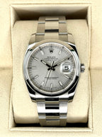 2016 Rolex Datejust 36mm 116200 Stainless Steel Oyster Silver Dial