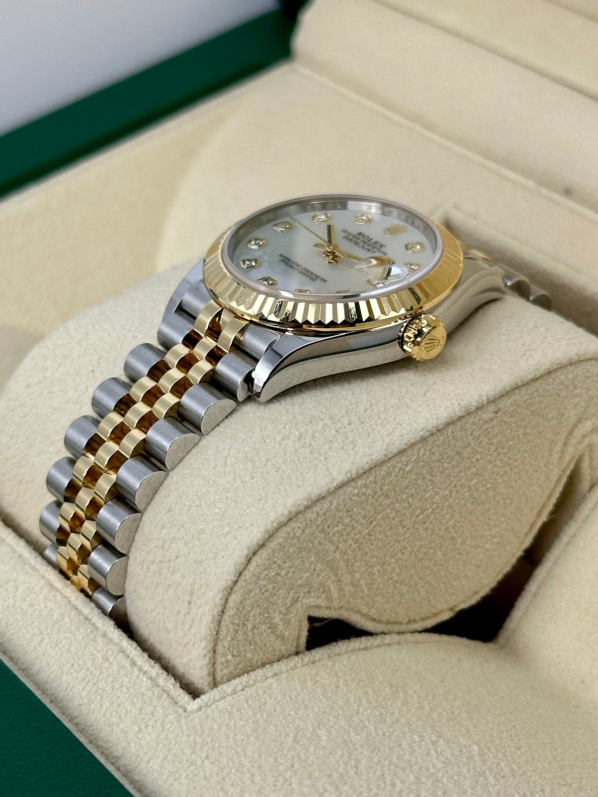 2023 Roles Datejust 31mm Two-Tone Jubilee Mother of Pearl Diamond Dial