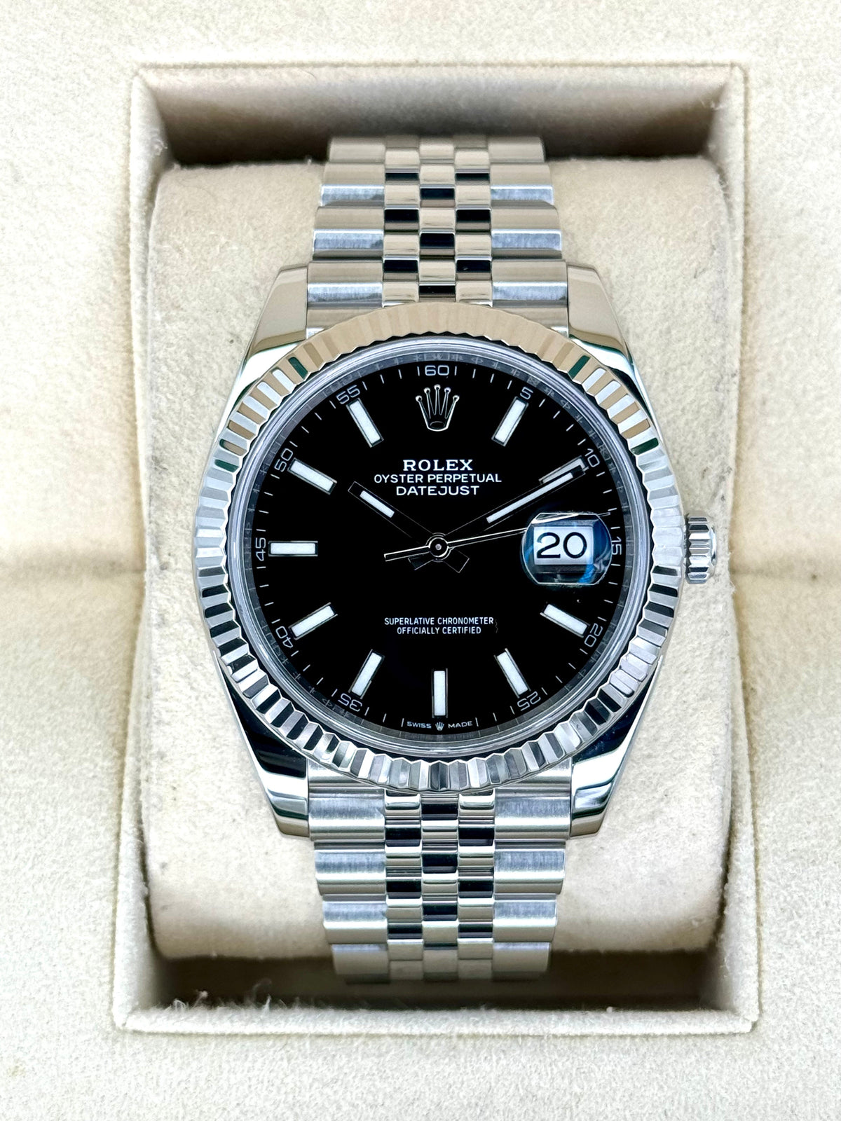 2019 Rolex Datejust 41mm 126334 Stainless Steel Jubilee Black Dial